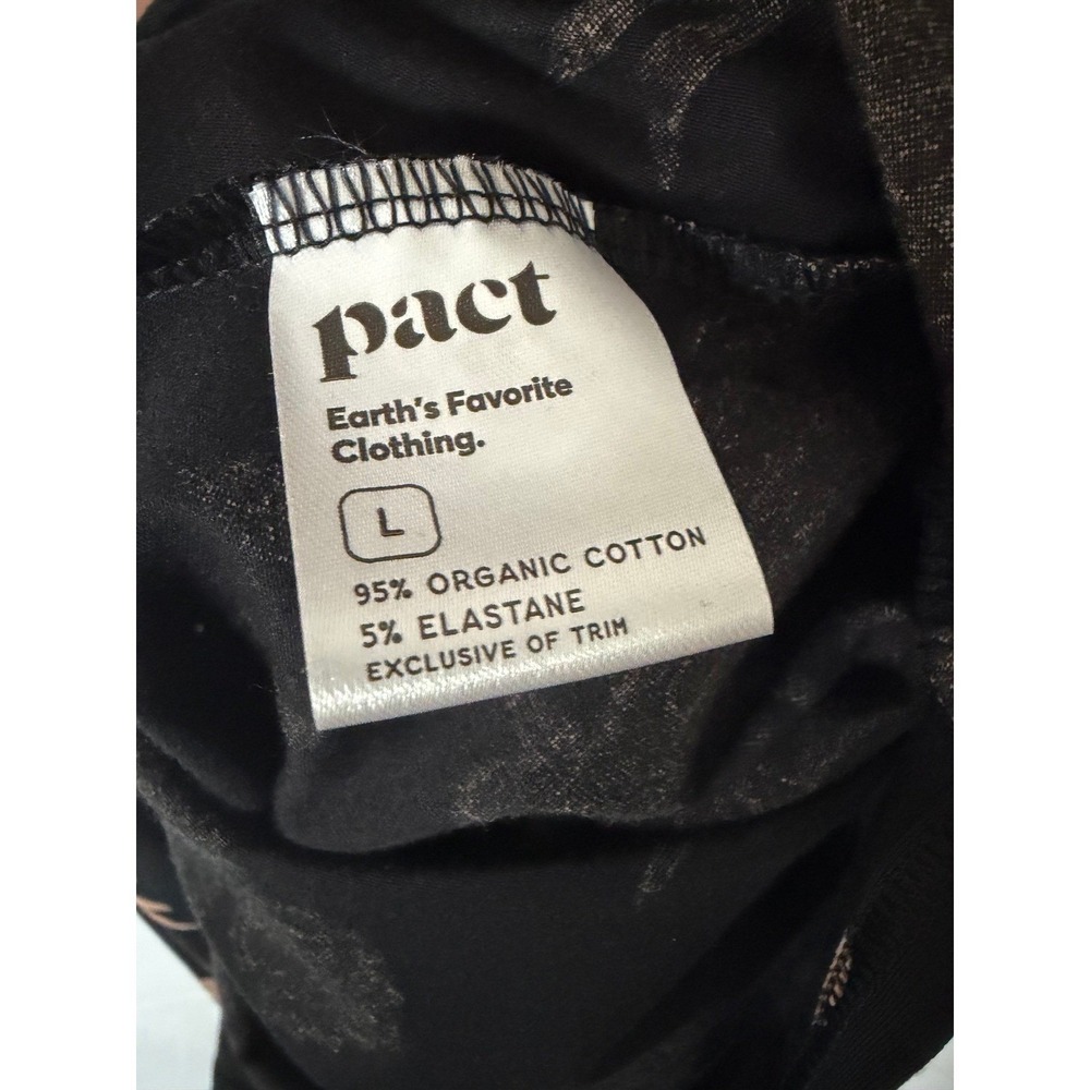 Pact Handkerchief Hem Women's L Black and Peach Sleeveless Organic Cotton Dress - Picture 7 of 9